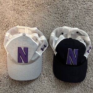 (2) Under Armour Northwestern Wildcats Sideline Perform. Trucker SnapBack Hats